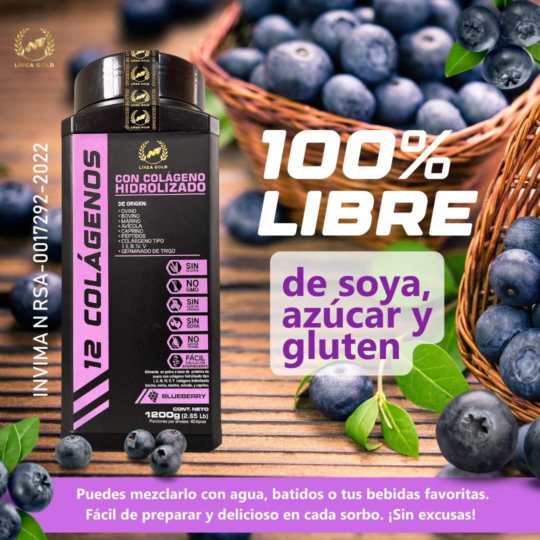 12 COLÁGENOS HIDROLIZADOS LÍNEA PREMIUM X1200 GR