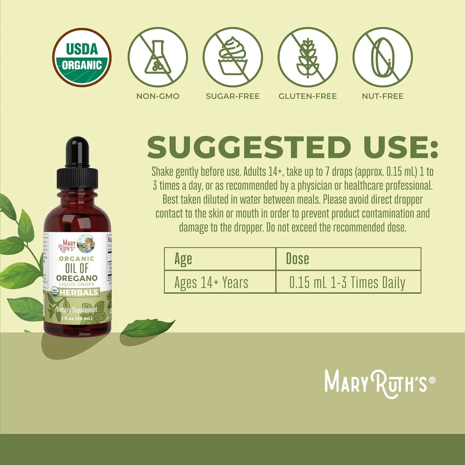 ACEITE DE ORÉGANO ORGÁNICO MARY RUTH'S EN GOTAS X30 ML