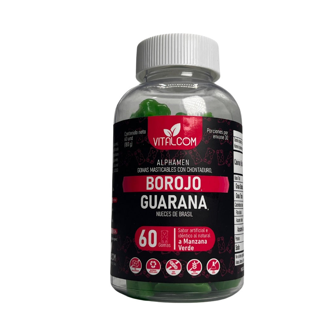 GUMMIS ALPHAMEN BOROJÓ-GUARANÁ X60 GOMAS