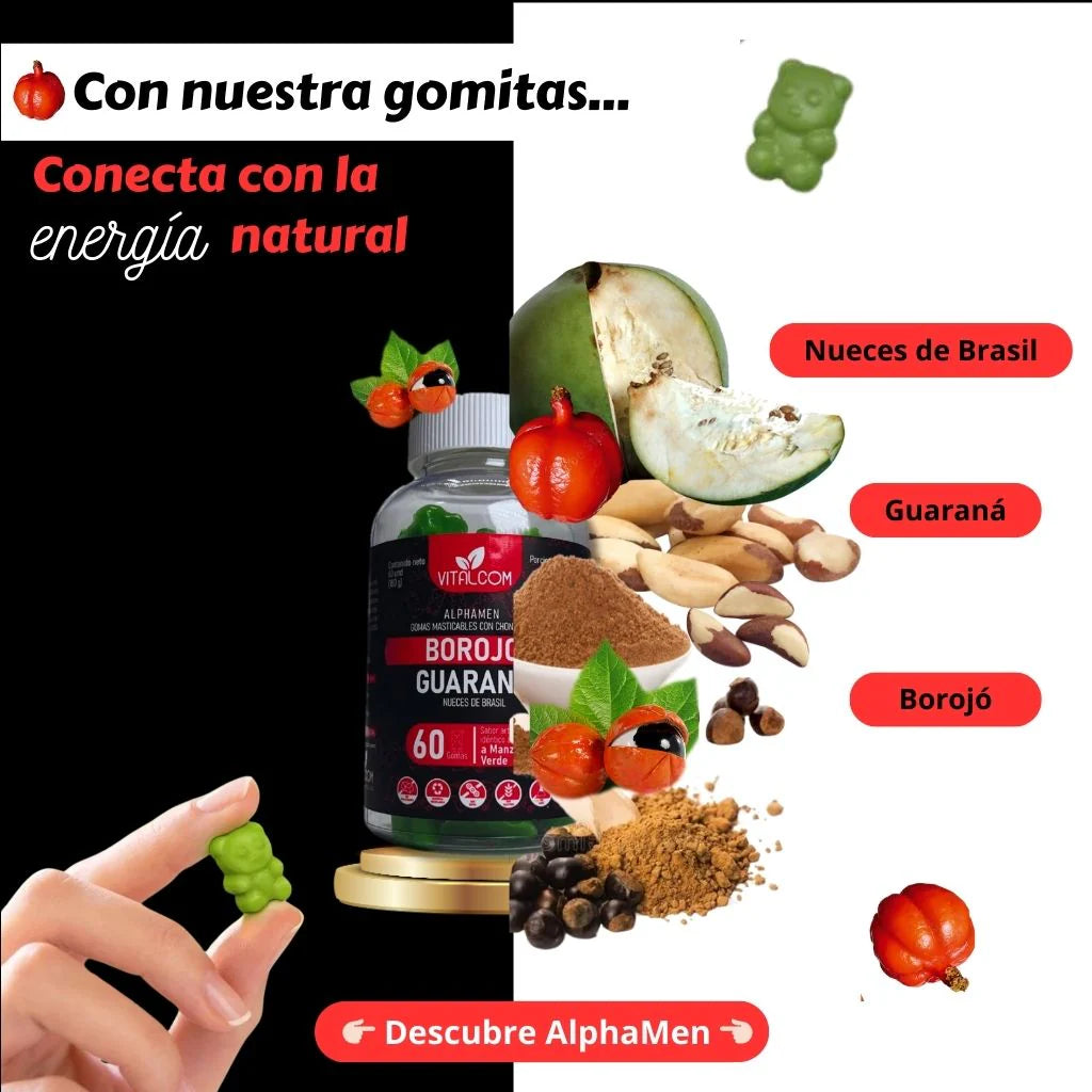 GUMMIS ALPHAMEN BOROJÓ-GUARANÁ X60 GOMAS