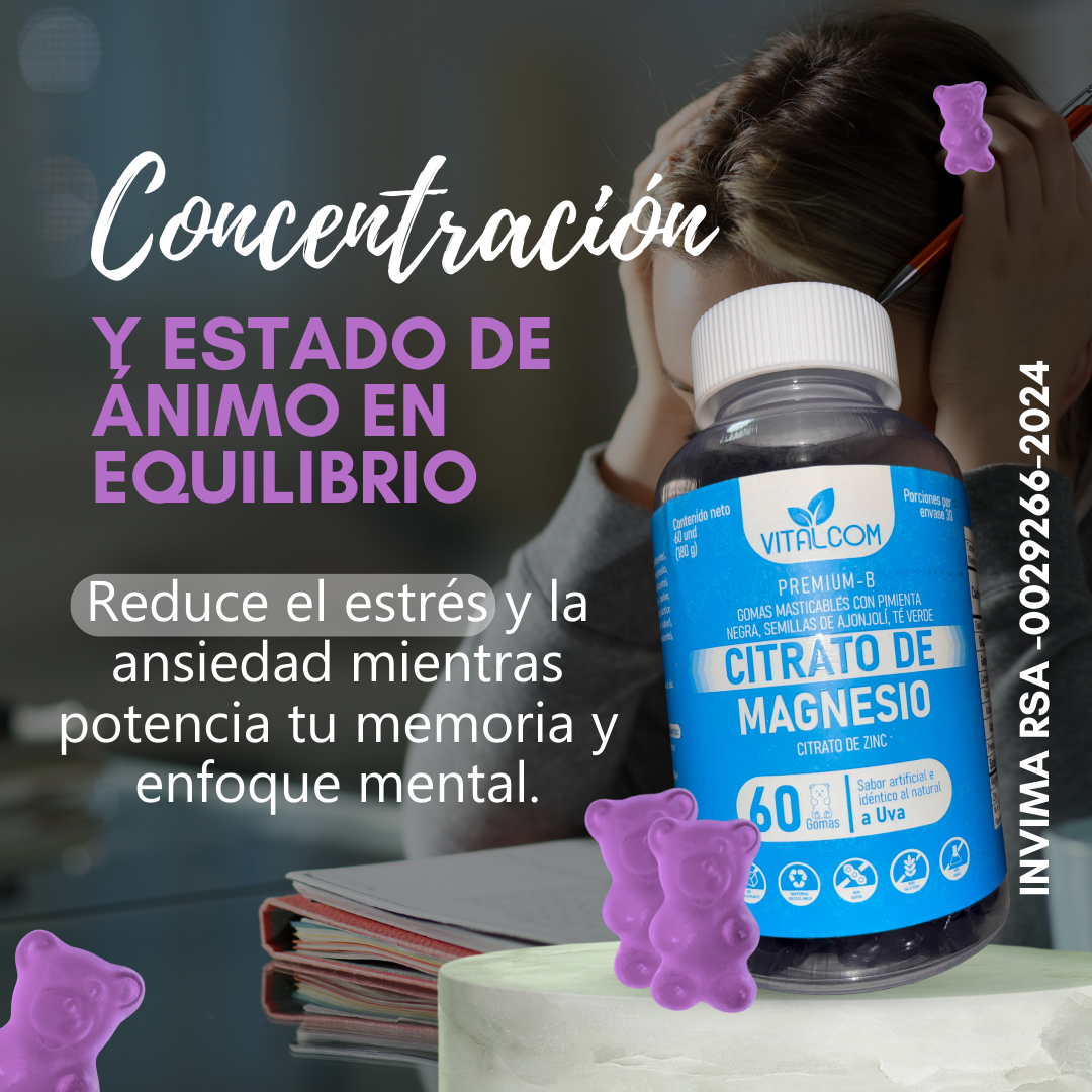 GUMMIS DE CITRATO DE MAGNESIO X60 GOMAS