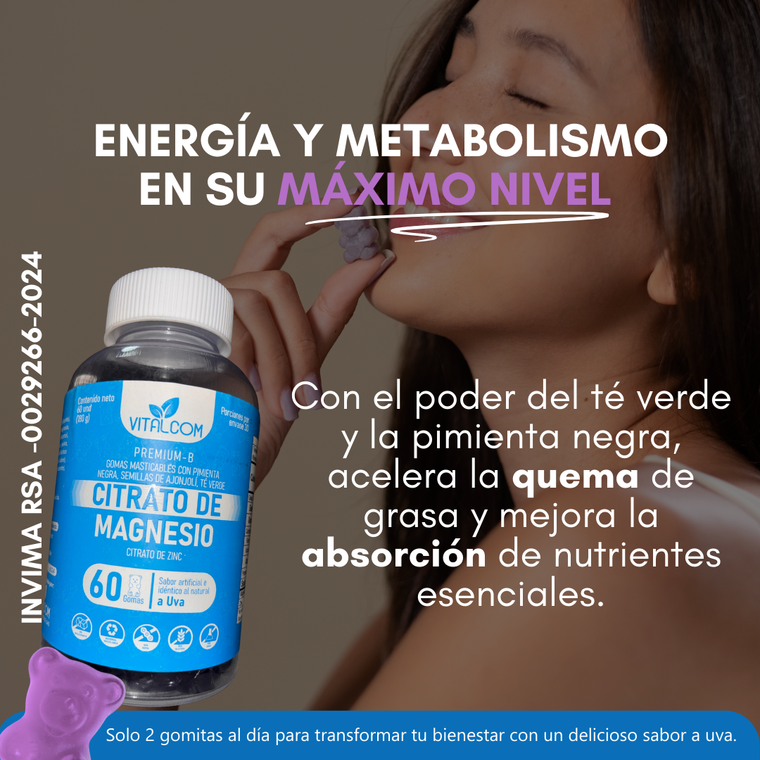 GUMMIS DE CITRATO DE MAGNESIO X60 GOMAS