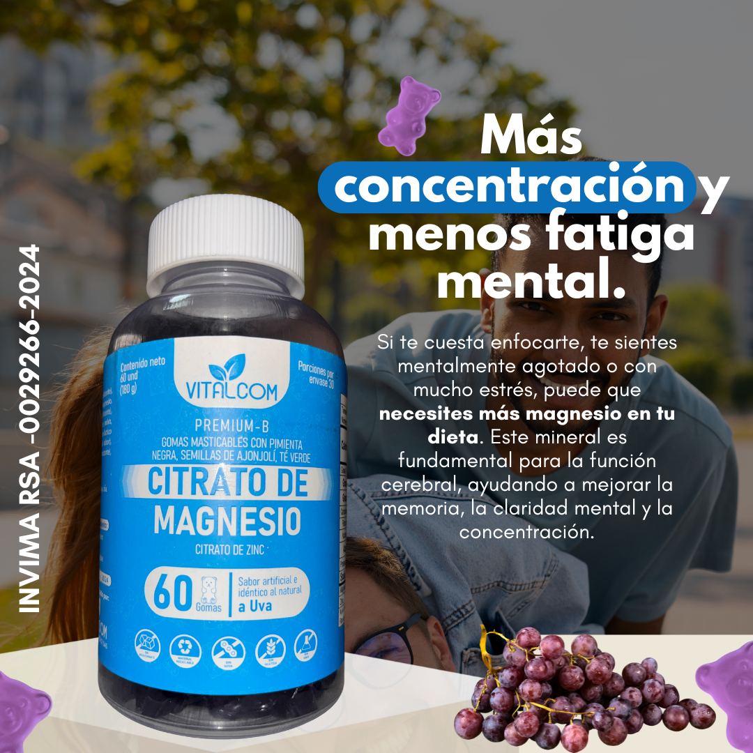 GUMMIS DE CITRATO DE MAGNESIO X60 GOMAS