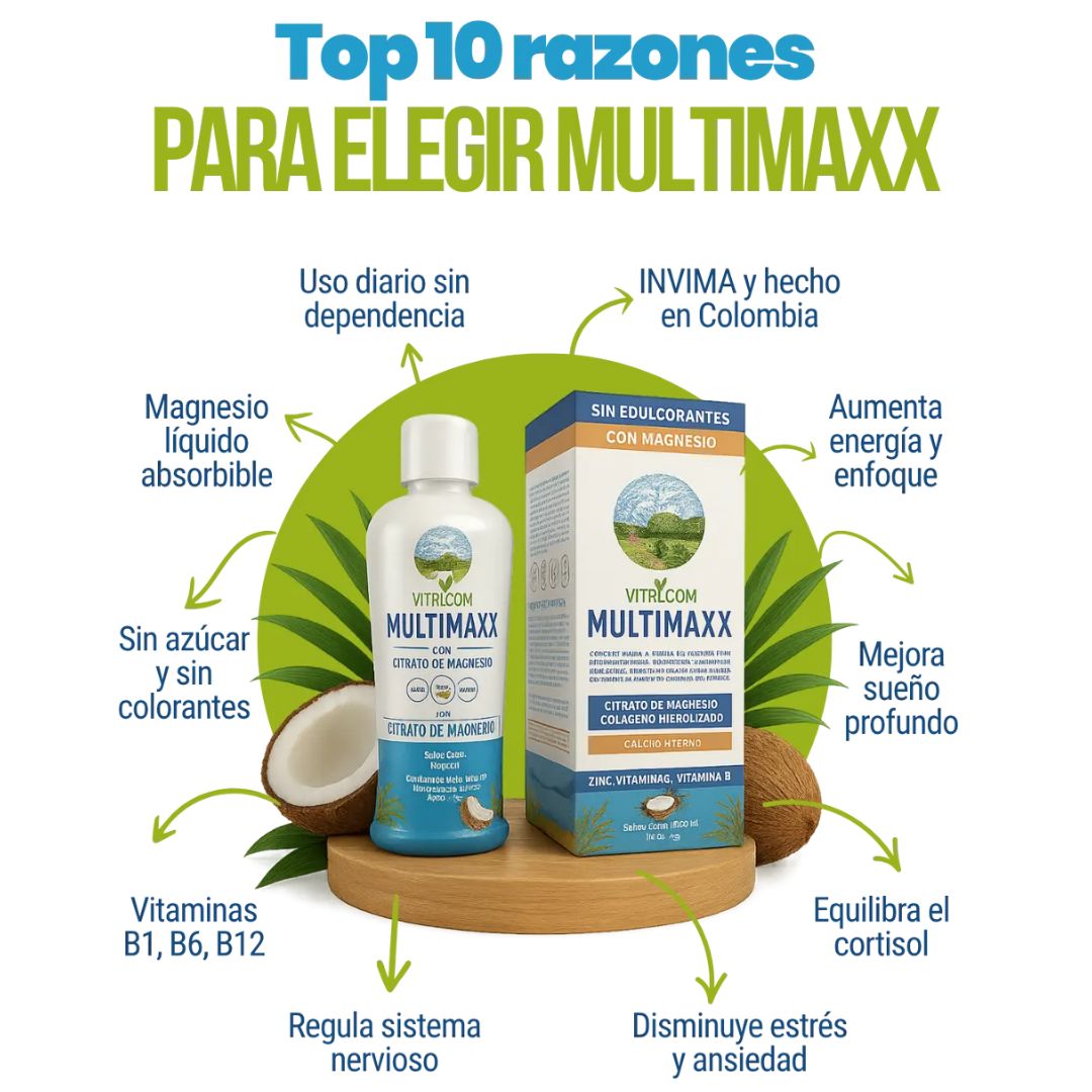 MULTIMAXX COCO CON CITRATO DE MAGNESIO BEBIDA NATURAL X1000 ML