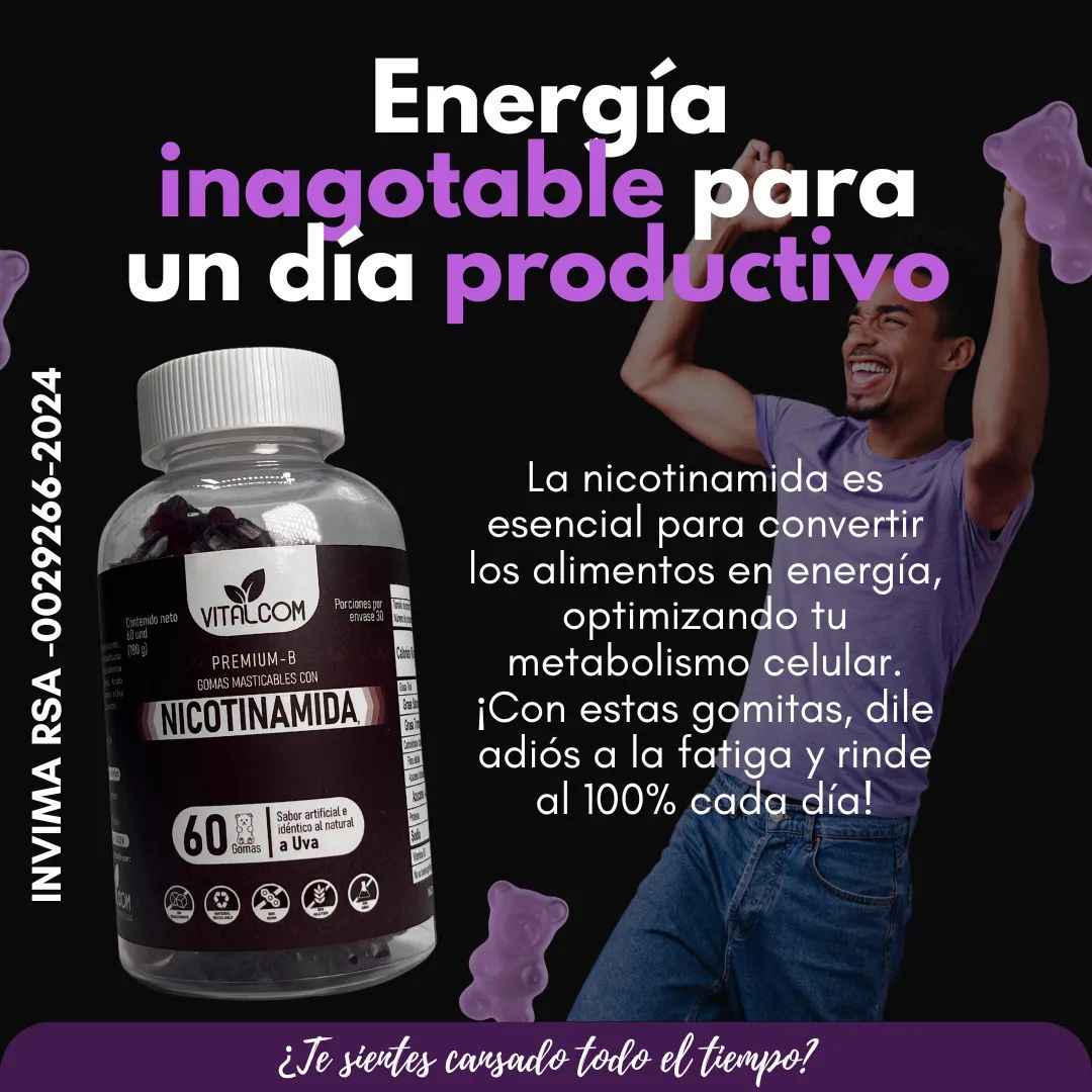 GUMMIS DE NICOTINAMIDA PREMIUM-B X60 GOMAS SABOR UVA