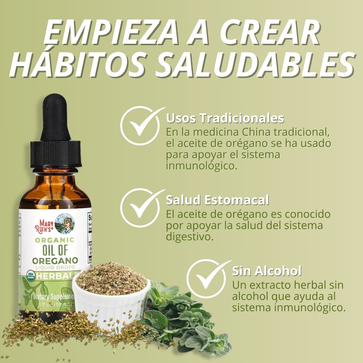 ACEITE DE ORÉGANO ORGÁNICO MARY RUTH'S EN GOTAS X30 ML