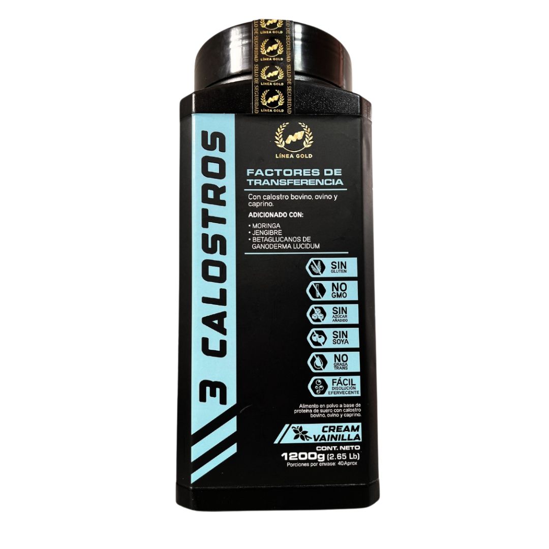 3 CALOSTROS LÍNEA PREMIUM SABOR A VAINILLA, PRODUCTO EN POLVO X1200 GR