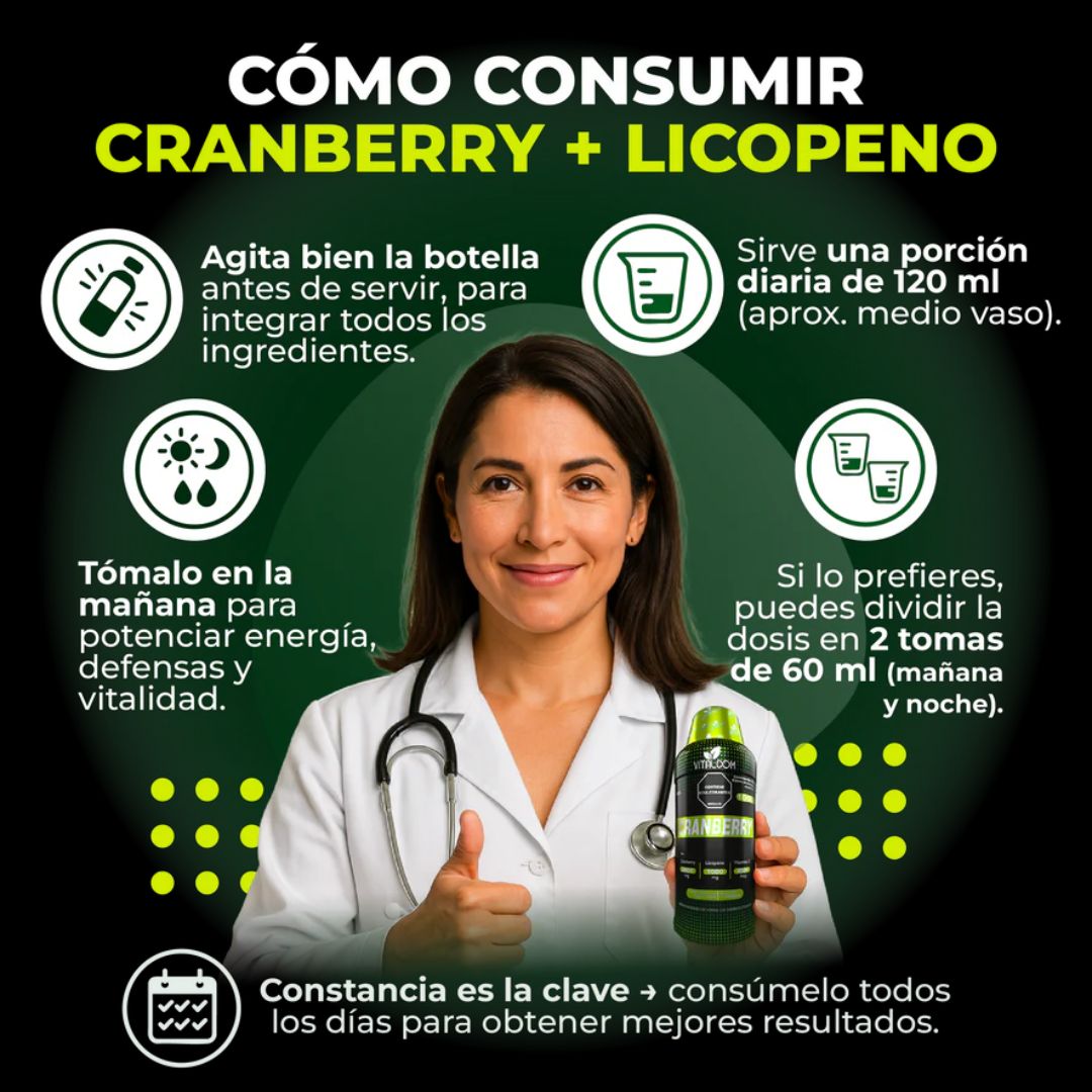 CRANBERRY + LICOPENO BEBIDA NATURAL X1000 ML