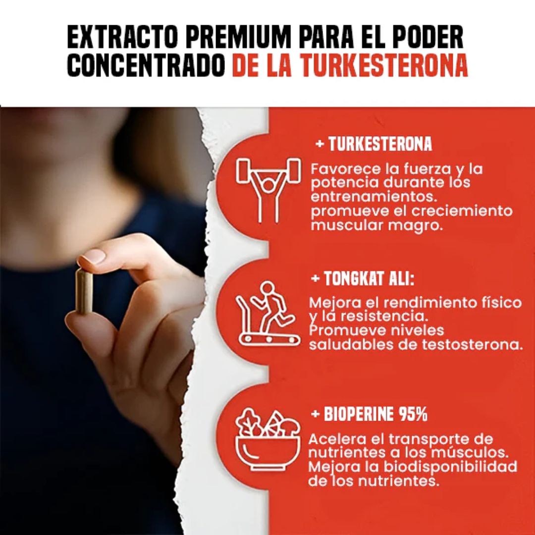 TURKESTERONE PARA HOMBRES ENERGÍA Y BIENESTAR NATURAL X120 CÁPSULAS
