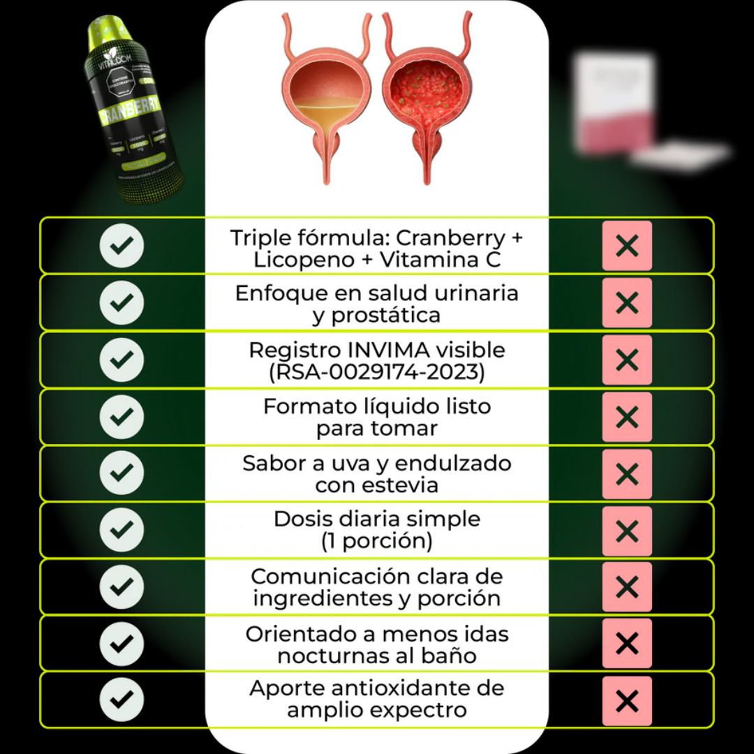 CRANBERRY + LICOPENO BEBIDA NATURAL X1000 ML