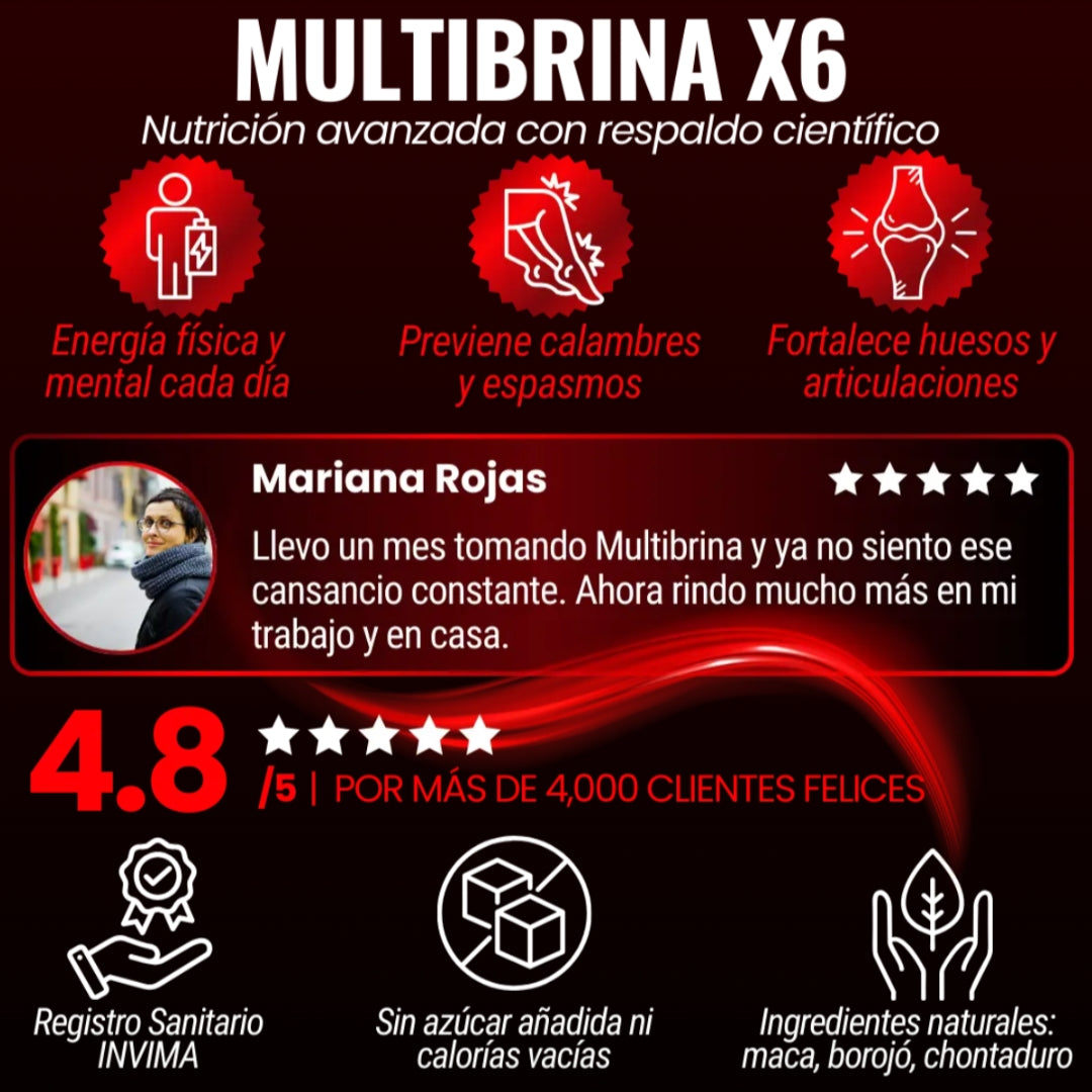 MULTIBRINA X6 BEBIDA NATURAL X1000 ML
