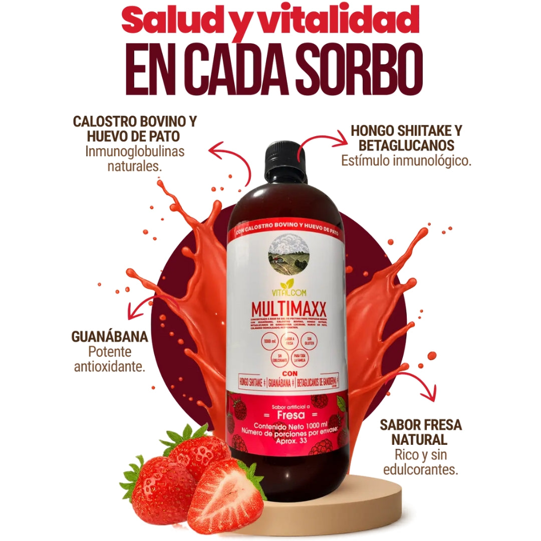 MULTIMAXX FRESA BEBIDA NATURAL X1000 ML