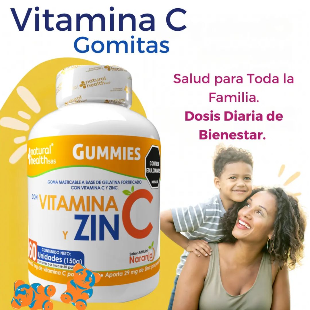 GUMMIES CON VITAMINA C Y ZINC X60 GOMAS
