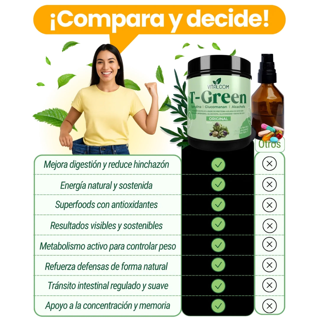 T-GREEN ENERGÍA Y DIGESTIÓN NATURAL EN POLVO X500 GR