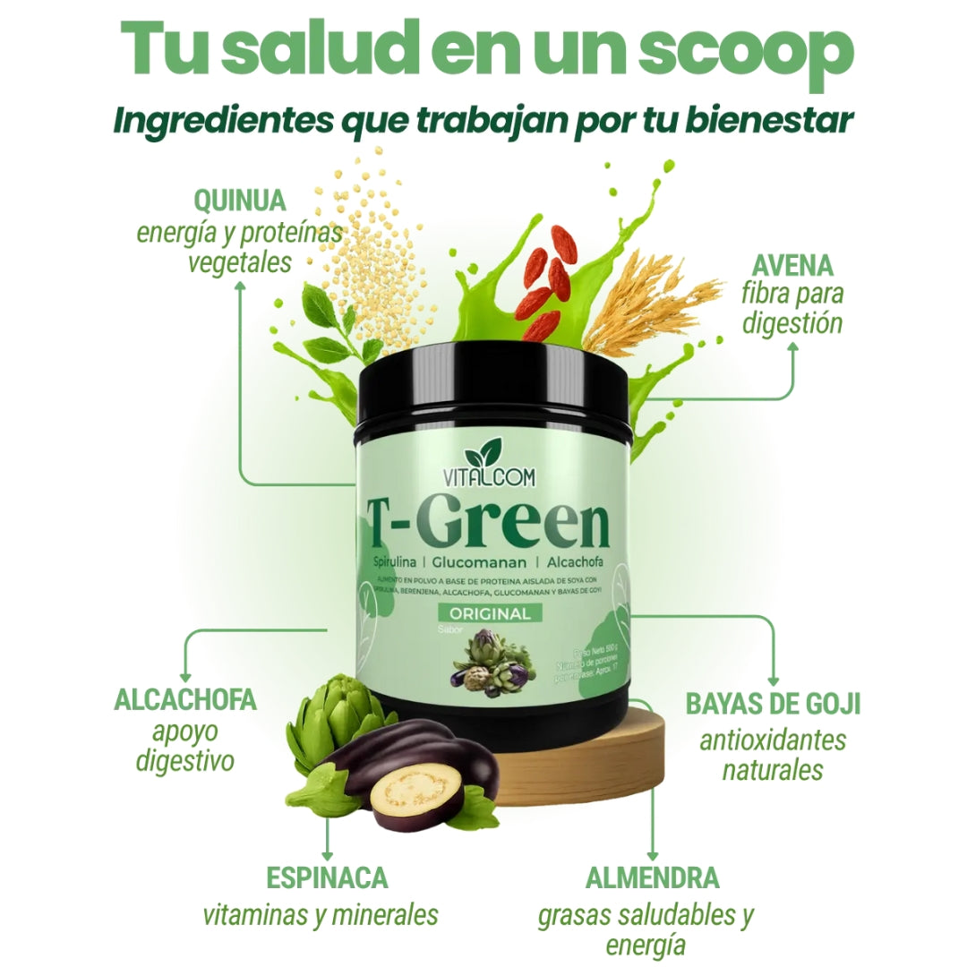 T-GREEN ENERGÍA Y DIGESTIÓN NATURAL EN POLVO X500 GR