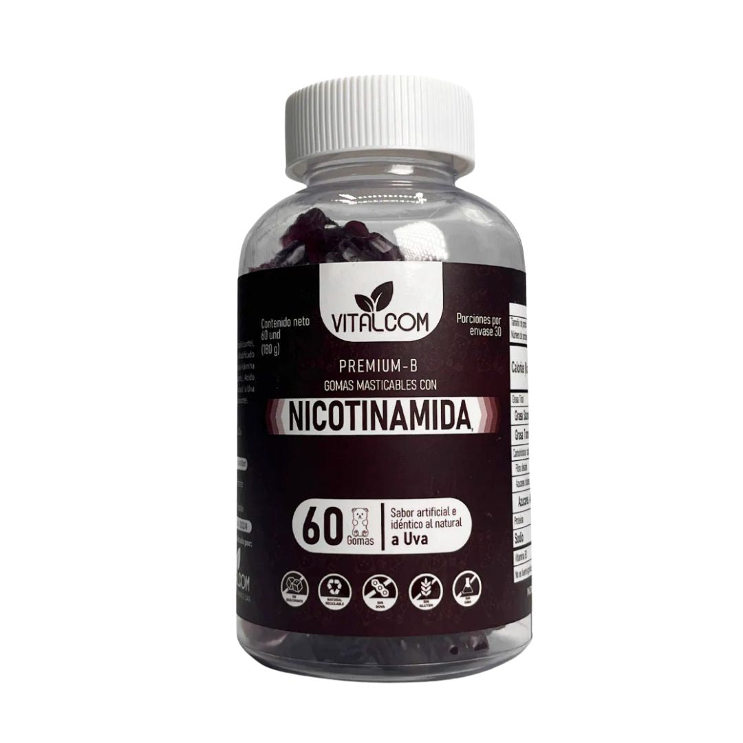 GUMMIS DE NICOTINAMIDA PREMIUM-B X60 GOMAS SABOR UVA