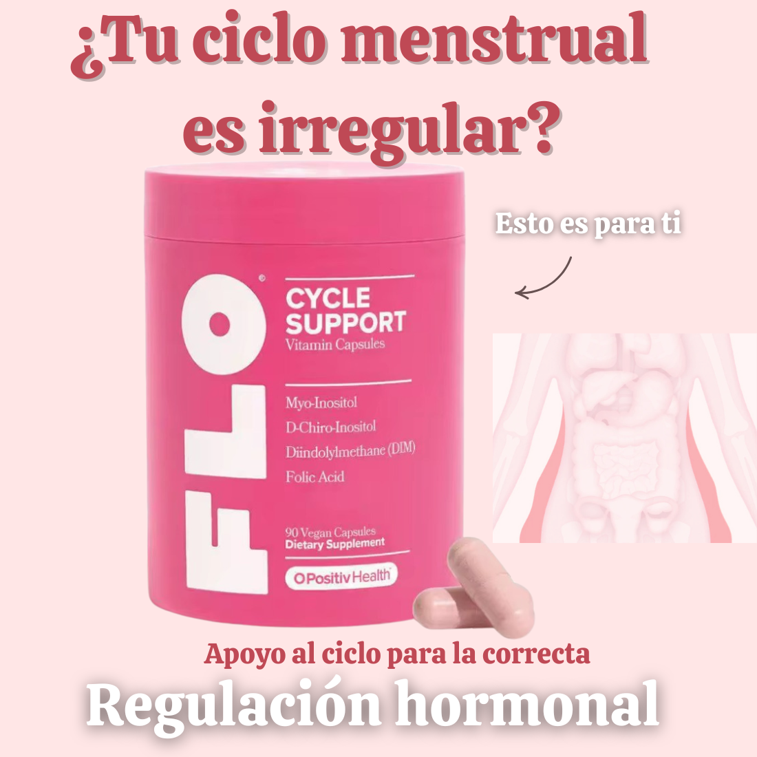 FLO: APOYO A LA SALUD OVÁRICA, EQUILIBRIO HORMONAL X90 CÁPSULAS