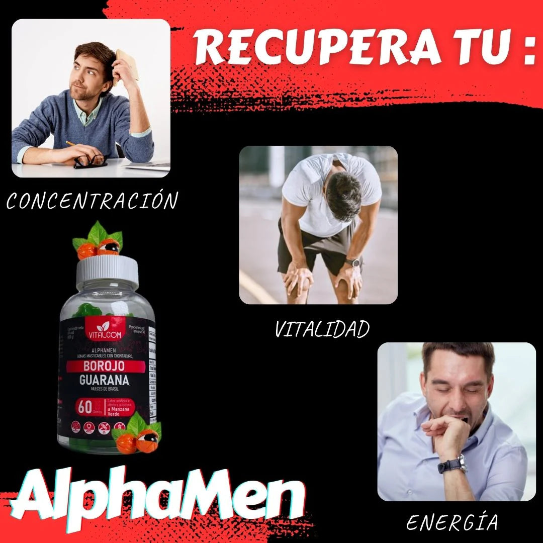 GUMMIS ALPHAMEN BOROJÓ-GUARANÁ X60 GOMAS
