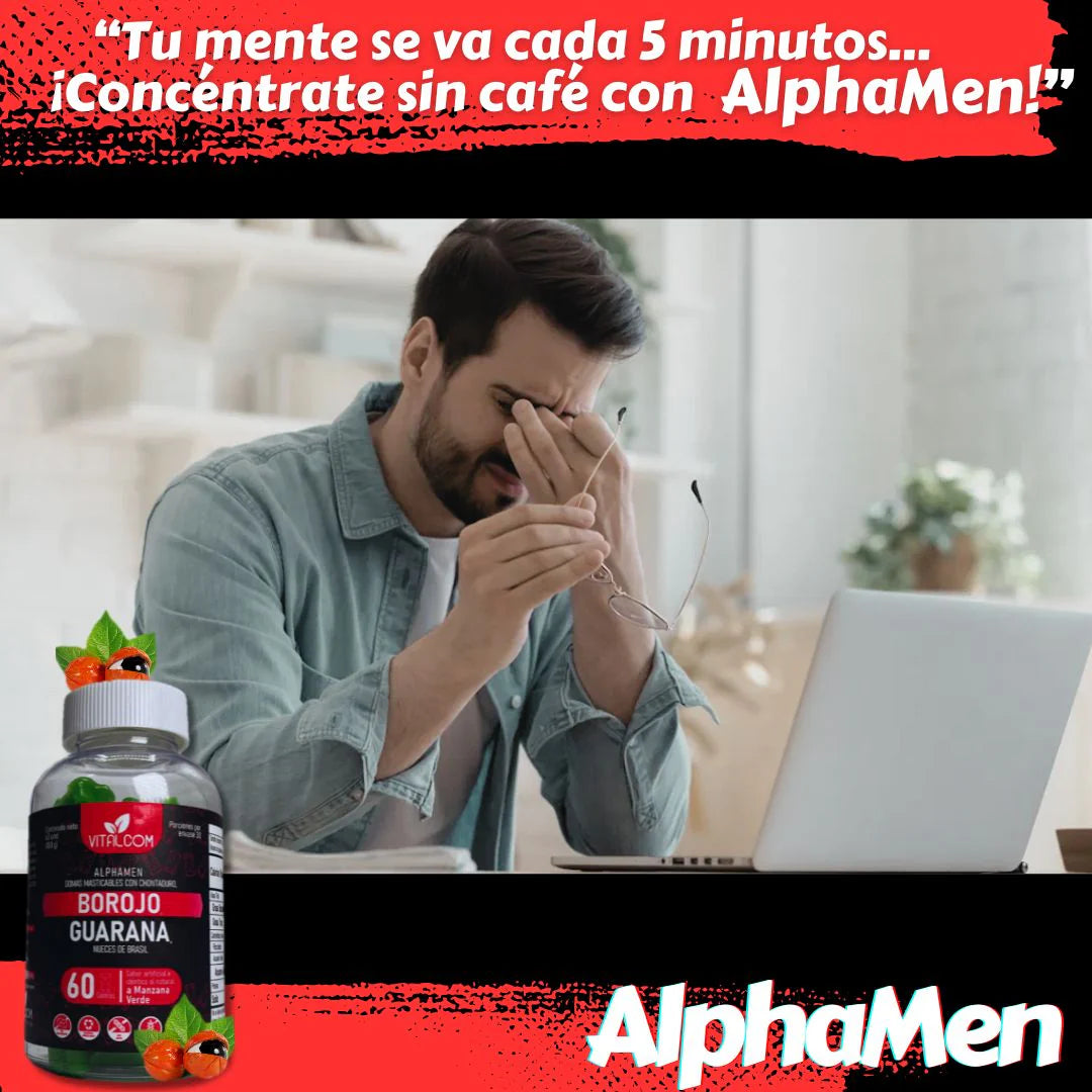 GUMMIS ALPHAMEN BOROJÓ-GUARANÁ X60 GOMAS