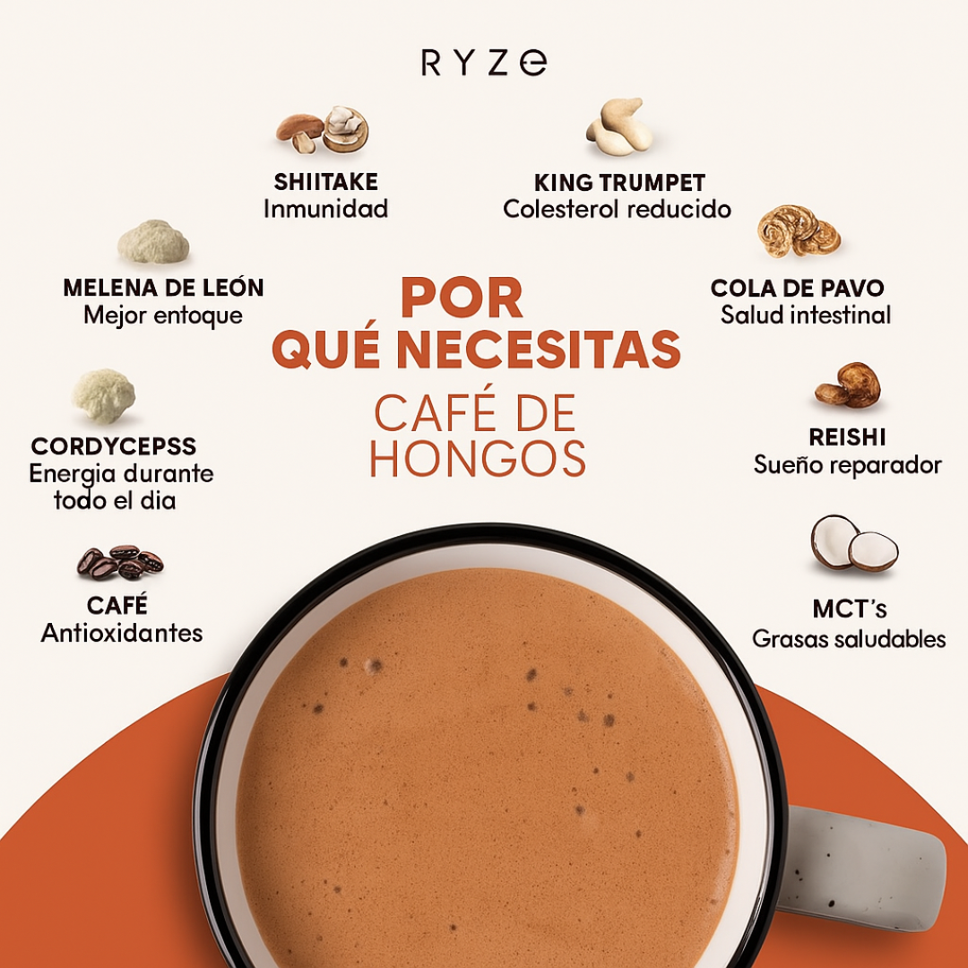 RYZE MUSHROOM COFFEE — ENERGÍA NATURAL Y BIENESTAR EN CADA TAZA