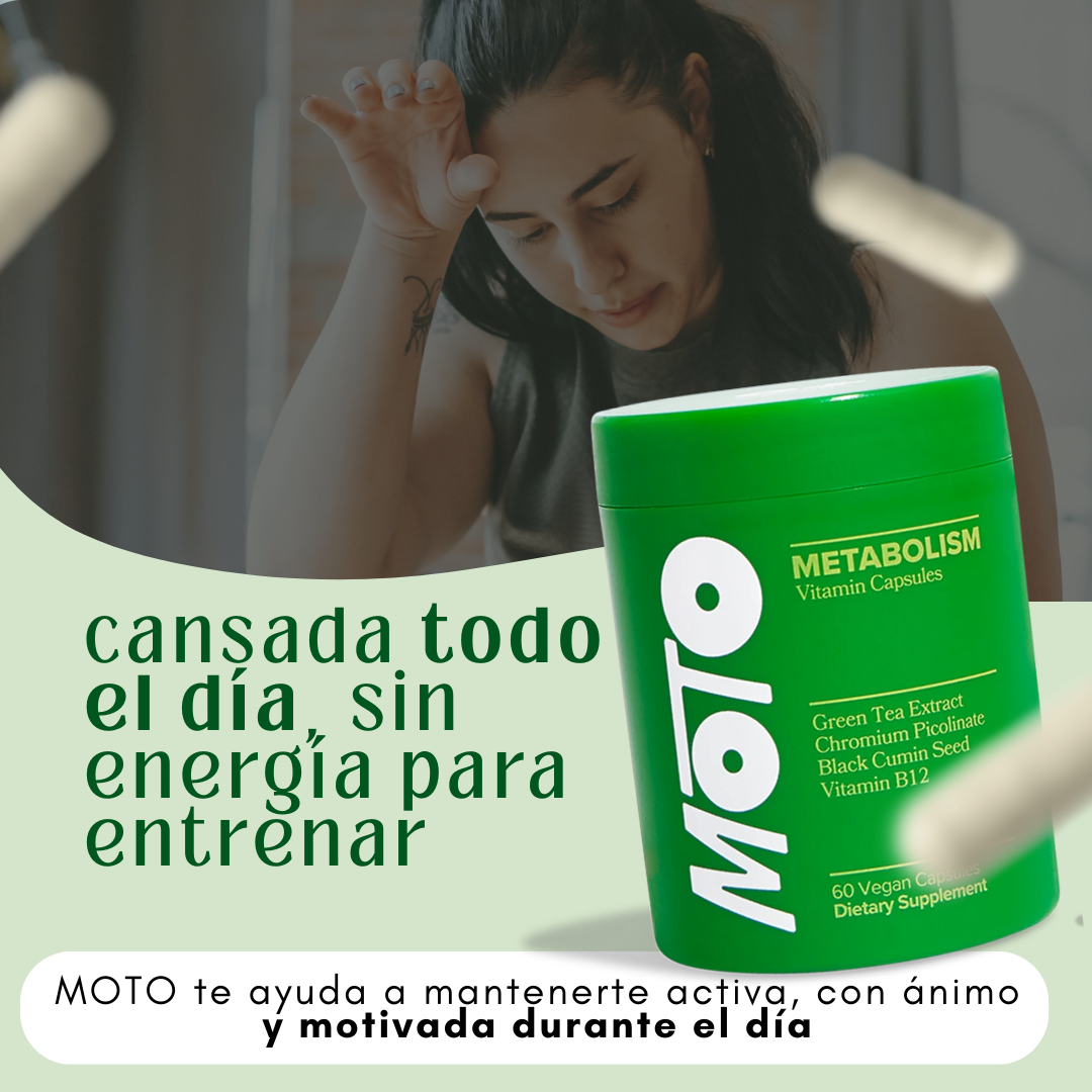 MOTO: APOYA TU METABOLISMO NATURALMENTE X60 CÁPSULAS