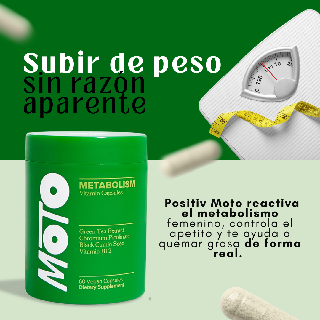 MOTO: APOYA TU METABOLISMO NATURALMENTE X60 CÁPSULAS